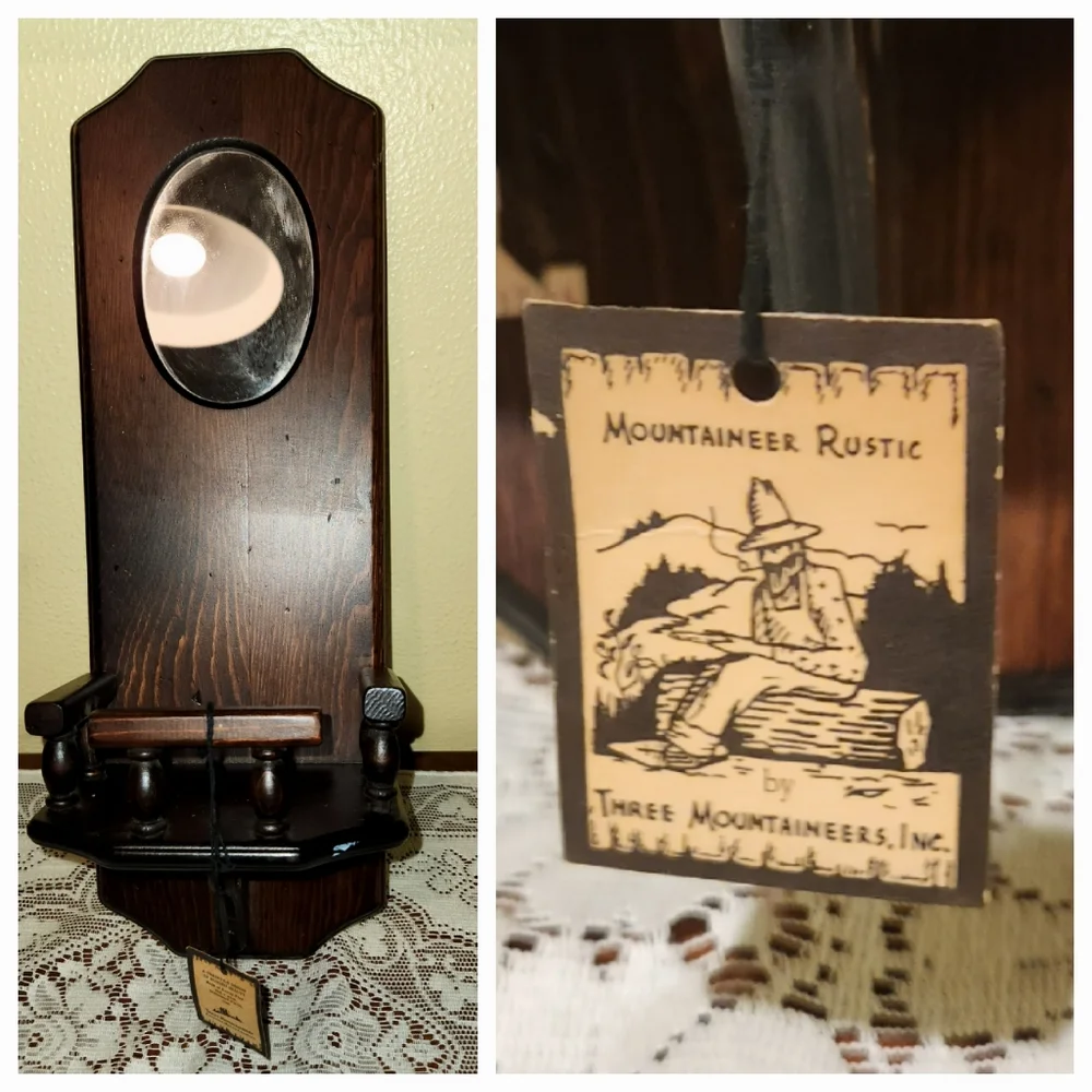 Vintage 1960s Victorian Dark Wood Wall Shelf Three Mountaineers Inc.